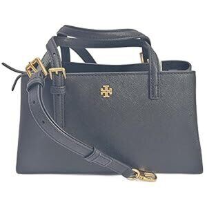 #152 NWT - Tory Burch 146394 Emerson Black With Gold Hardware Saffiano Leather